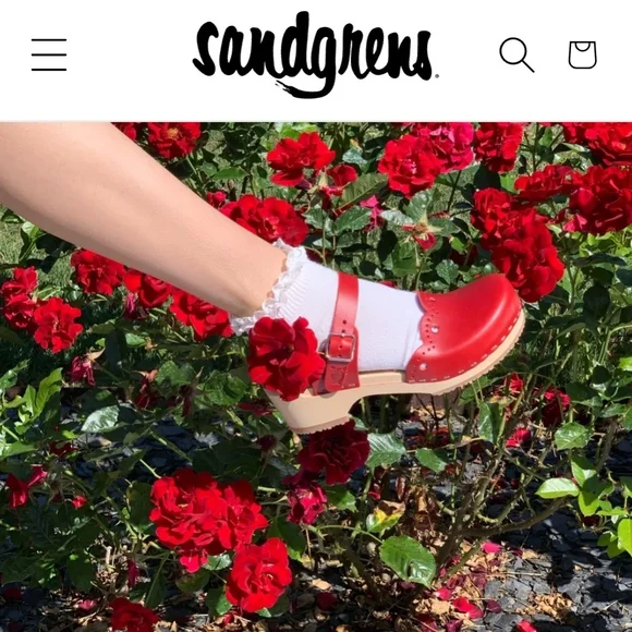 Sandgrens Milan‎ Red Clog Shoes Wooden Heels - Picture 13 of 14
